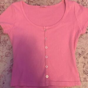 Brandy Melville Pink button croptop size small small/medium like new never used